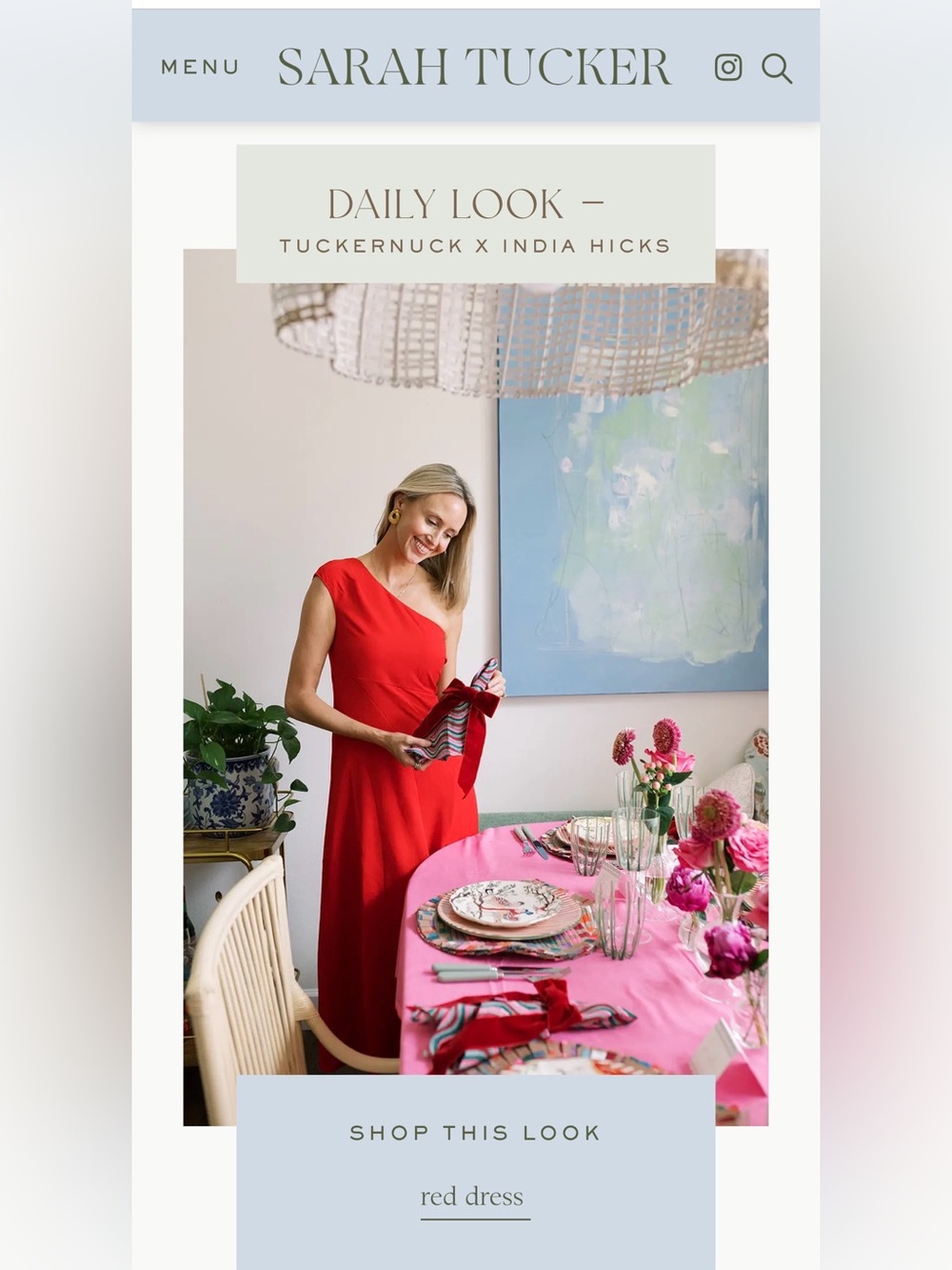 Tuckernuck x India Hicks NWT medium Fiery Red One-Shoulder A-Line Dress - Picture 3 of 8